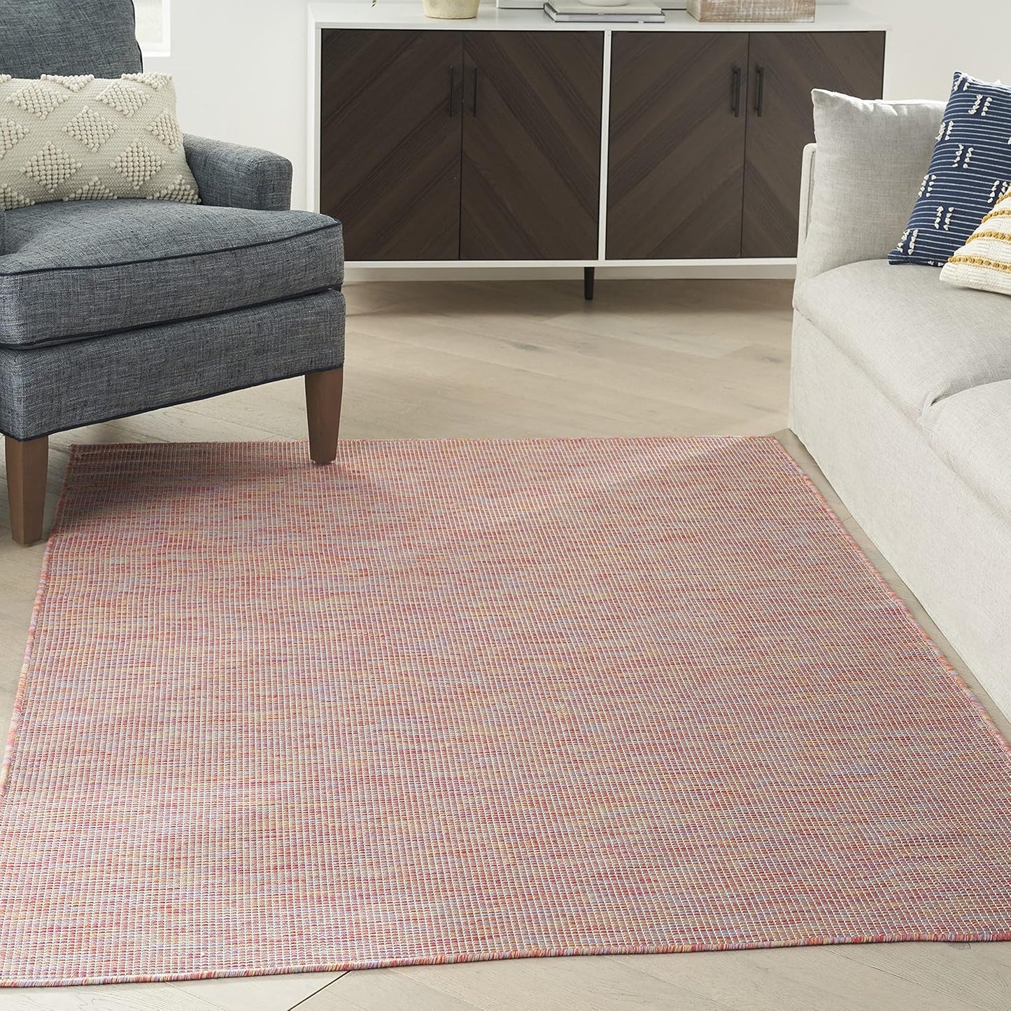 Nourison Home Positano Indoor/Outdoor Rainbow 6' x 9' Area Rug, Easy Cleaning, Non Shedding, Bed Room, Living Room, Dining Room, Backyard, Deck, Patio (6x9)
