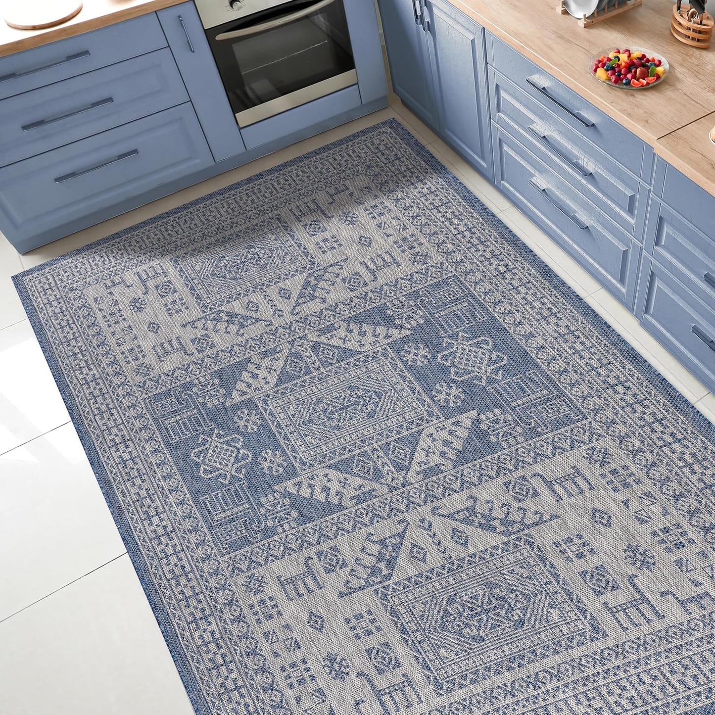 Keen Home Design Terrace Outdoor Area Rug - 6x9 Washable Indoor/Outdoor Rug for Patio, Kitchen, Balcony, Beach, Garden, Deck and Porch, Size: 6'x8'10"