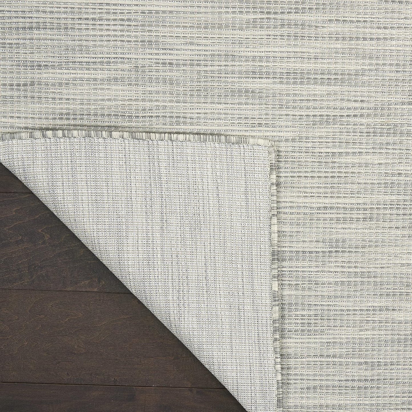 Nourison Positano Indoor/Outdoor Light Grey 2'2" x 12' Area Rug, Easy Cleaning, Non Shedding, Bed Room, Living Room, Dining Room, Backyard, Deck, Patio (2x12)