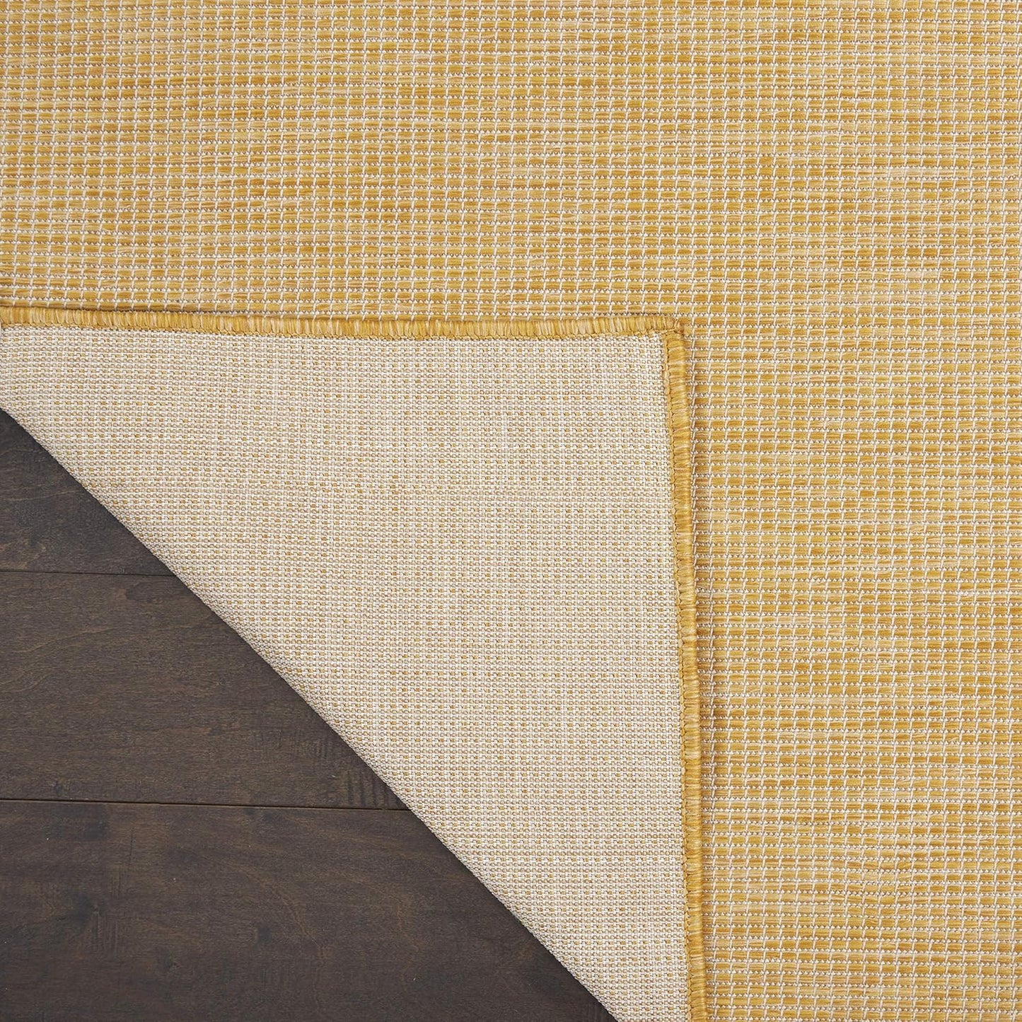 Nourison Positano Indoor/Outdoor Yellow 6' x Round Area Rug, Easy Cleaning, Non Shedding, Bed Room, Living Room, Dining Room, Backyard, Deck, Patio (6 Round)